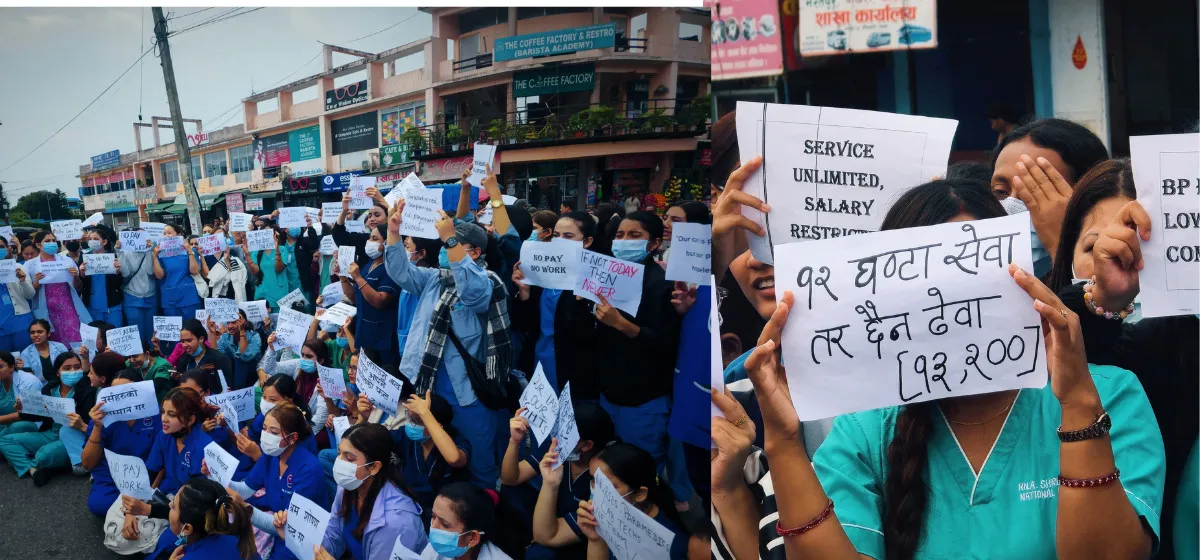 Nepali nurses organise protests demanding higher pay