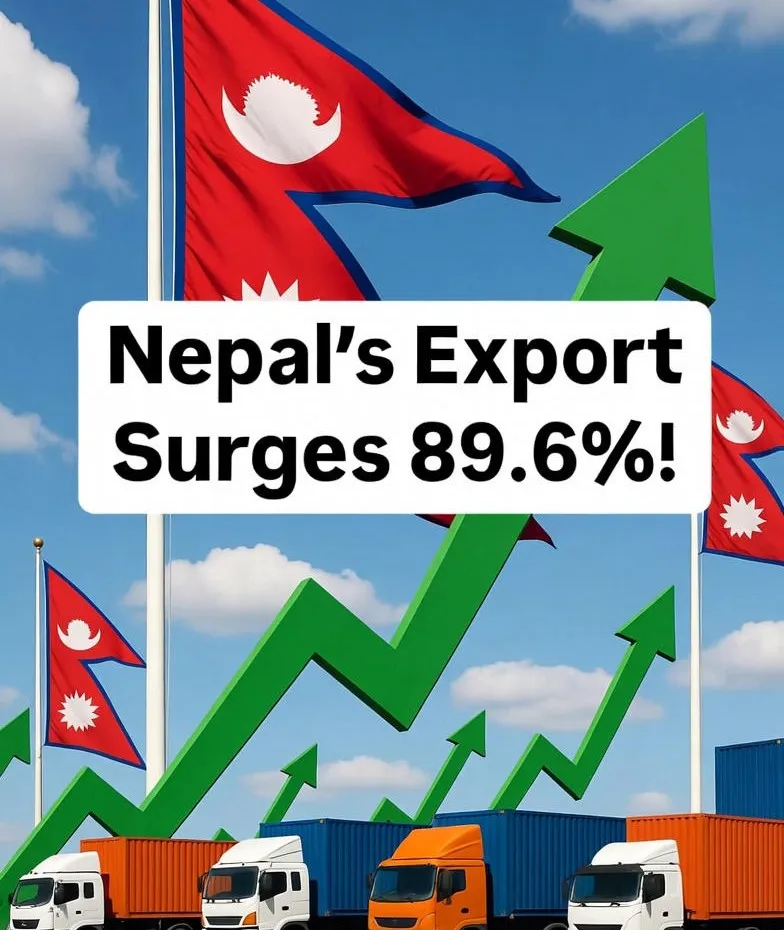 नेपालको निर्यातमा रेकर्ड तोड ८९.६% ले उछाल, तीन महिनामै ७३ अर्ब नाघ्यो