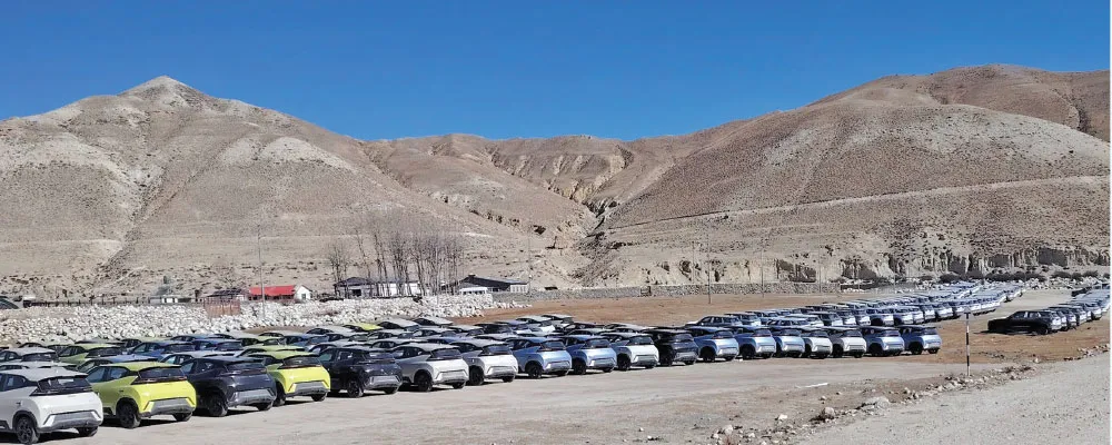 Chinese built EV entering Nepal from Upper Mustang