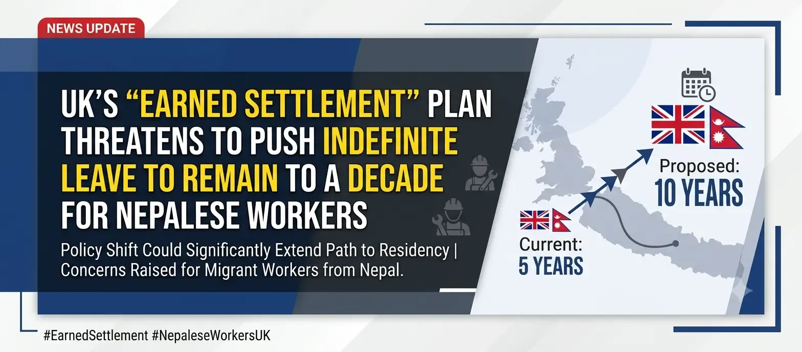 UK's “Earned Settlement” Plan Threatens to Push Indefinite Leave to Remain to a Decade for Nepalese Workers