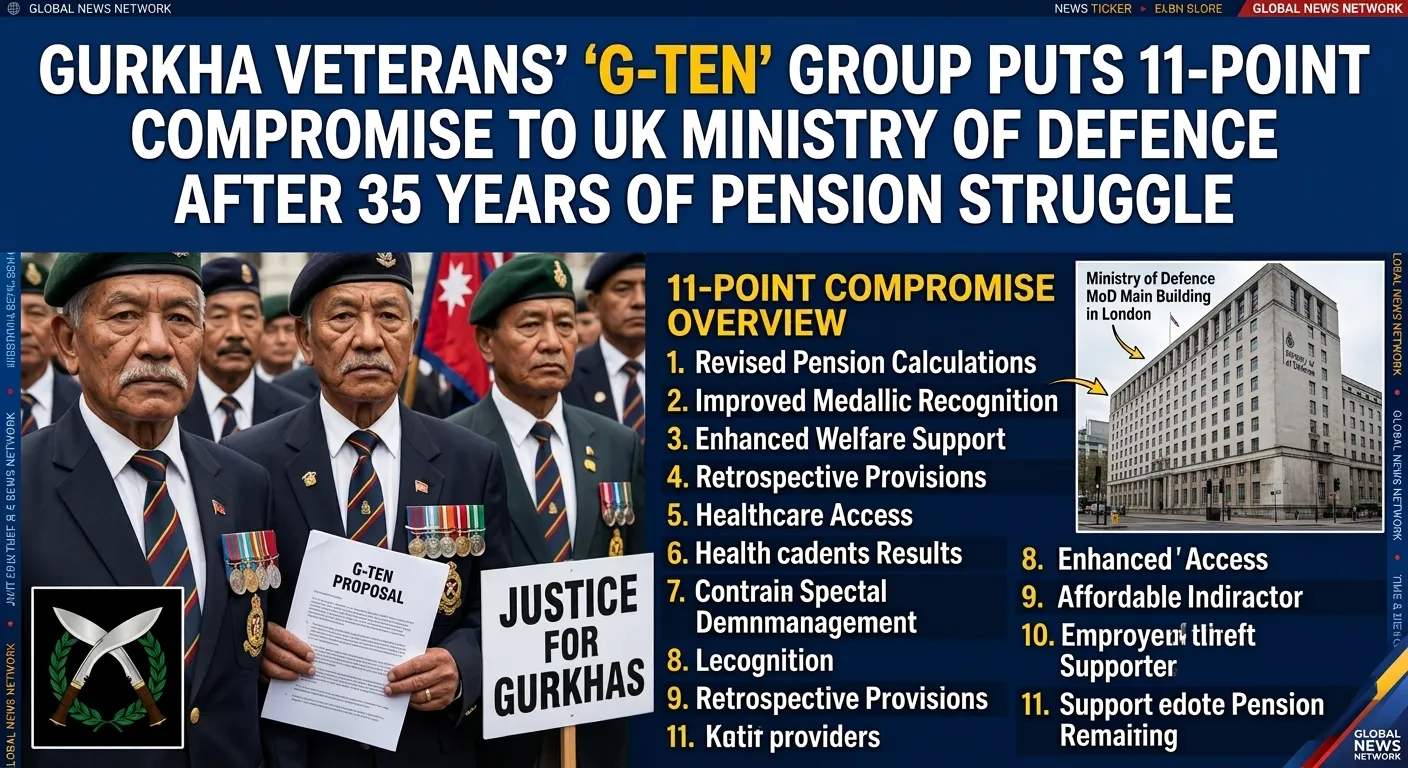 Gurkha Veterans' "G-Ten" Group Puts 11-Point Compromise to UK Ministry of Defence After 35 Years of Pension Struggle